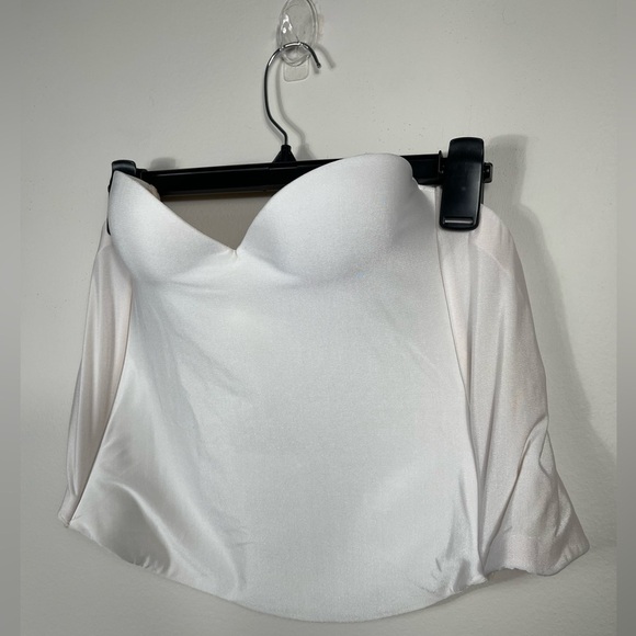 David's Bridal White Long Line Padded Strapless Bra "Corset" Sz 36A - Picture 4 of 13